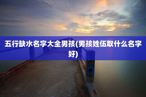 五行缺水名字大全男孩(男孩姓伍取什么名字好)