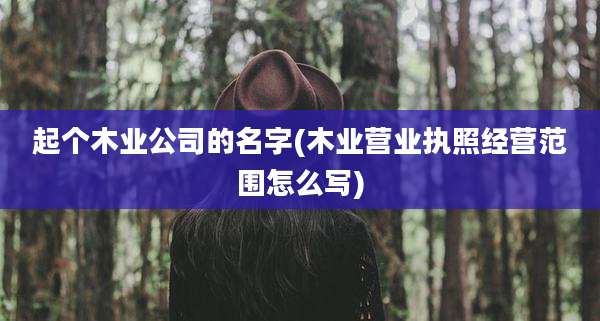 起个木业公司的名字(木业营业执照经营范围怎么写)