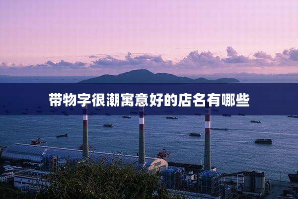 带物字很潮寓意好的店名有哪些