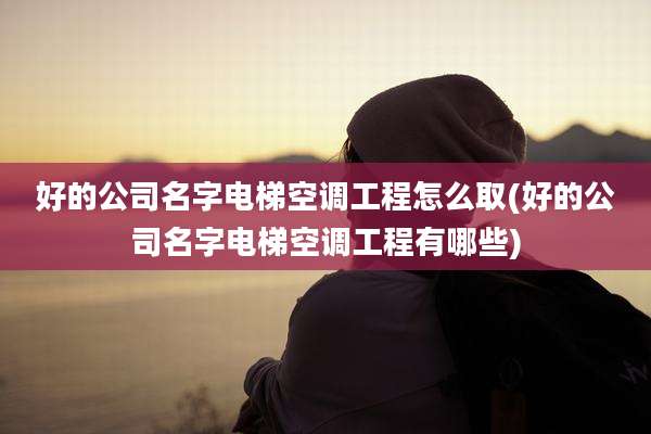 好的公司名字电梯空调工程怎么取(好的公司名字电梯空调工程有哪些)