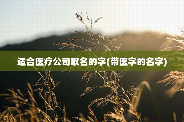 适合医疗公司取名的字(带医字的名字)