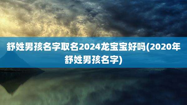 舒姓男孩名字取名2024龙宝宝好吗(2020年舒姓男孩名字)
