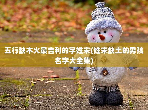 五行缺木火最吉利的字姓宋(姓宋缺土的男孩名字大全集)