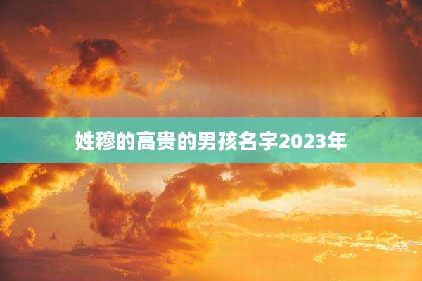 姓穆的高贵的男孩名字2023年