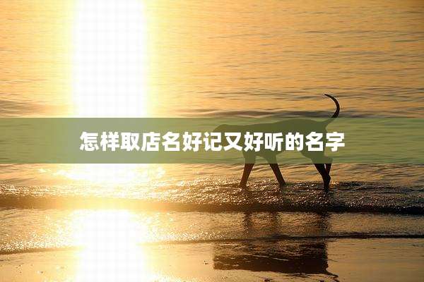 怎样取店名好记又好听的名字