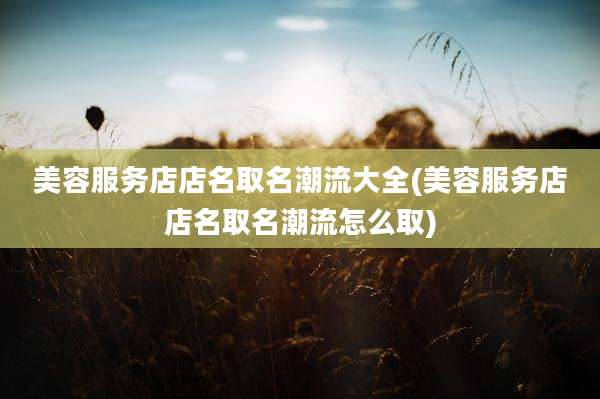 美容服务店店名取名潮流大全(美容服务店店名取名潮流怎么取)
