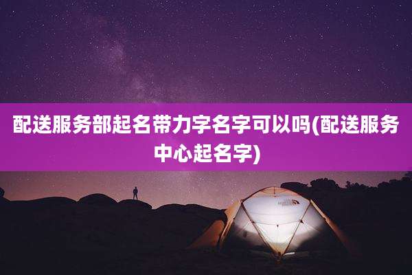 配送服务部起名带力字名字可以吗(配送服务中心起名字)