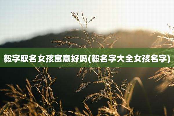 毅字取名女孩寓意好吗(毅名字大全女孩名字)