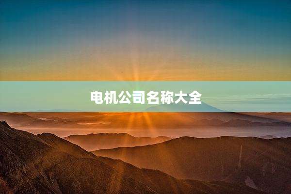 电机公司名称大全