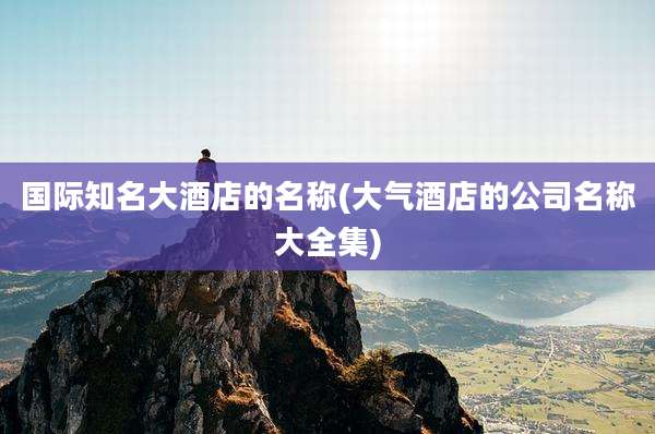 国际知名大酒店的名称(大气酒店的公司名称大全集)