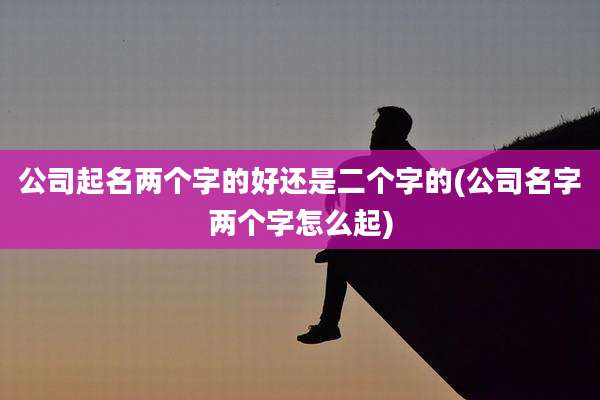 公司起名两个字的好还是二个字的(公司名字两个字怎么起)