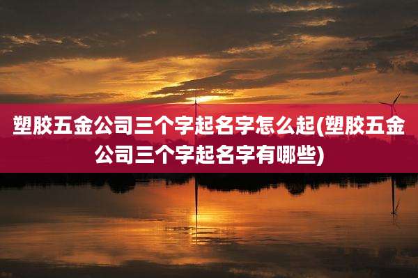 塑胶五金公司三个字起名字怎么起(塑胶五金公司三个字起名字有哪些)