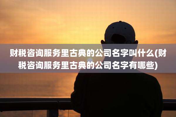财税咨询服务里古典的公司名字叫什么(财税咨询服务里古典的公司名字有哪些)