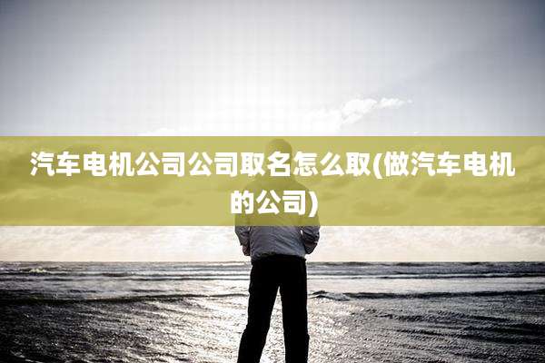 汽车电机公司公司取名怎么取(做汽车电机的公司)