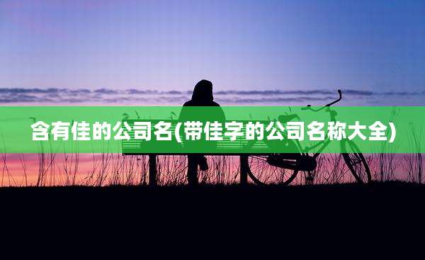 含有佳的公司名(带佳字的公司名称大全)