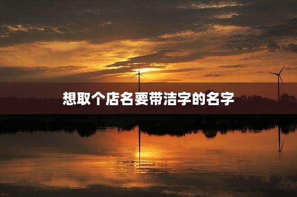 想取个店名要带洁字的名字