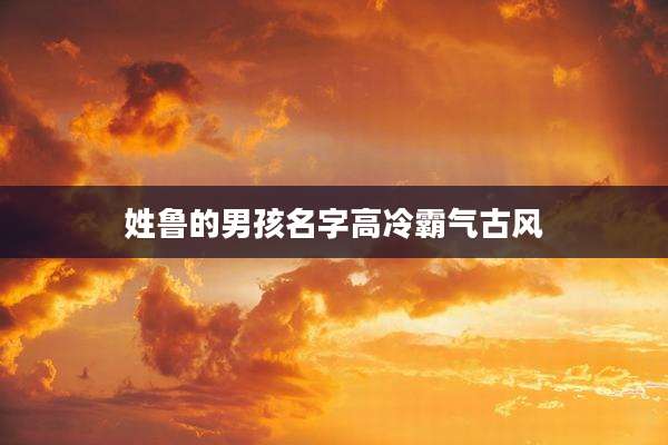 姓鲁的男孩名字高冷霸气古风