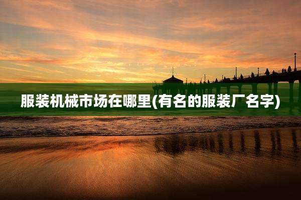 服装机械市场在哪里(有名的服装厂名字)