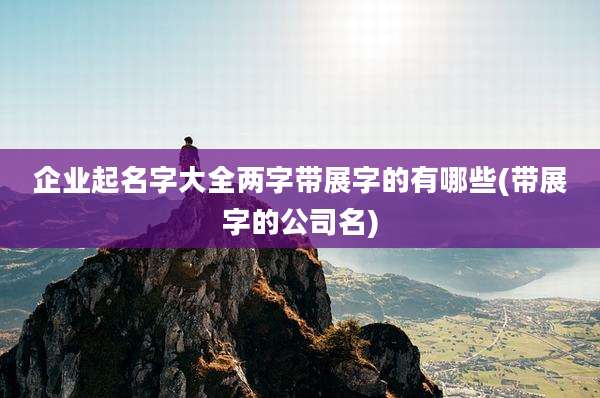 企业起名字大全两字带展字的有哪些(带展字的公司名)