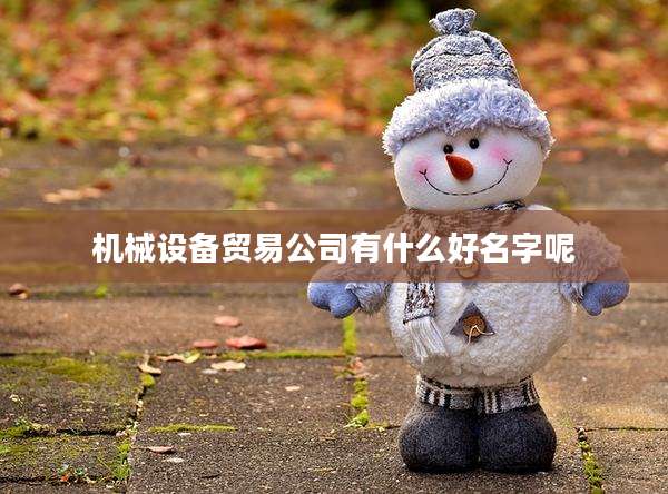 机械设备贸易公司有什么好名字呢