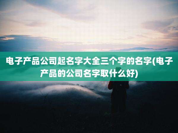 电子产品公司起名字大全三个字的名字(电子产品的公司名字取什么好)