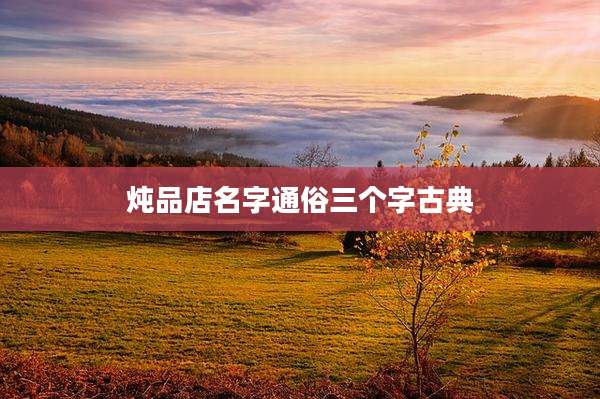 炖品店名字通俗三个字古典
