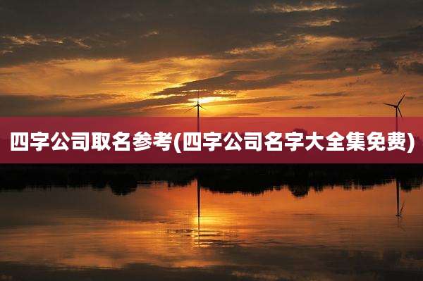 四字公司取名参考(四字公司名字大全集免费)