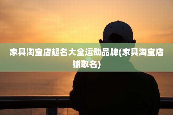 家具淘宝店起名大全运动品牌(家具淘宝店铺取名)