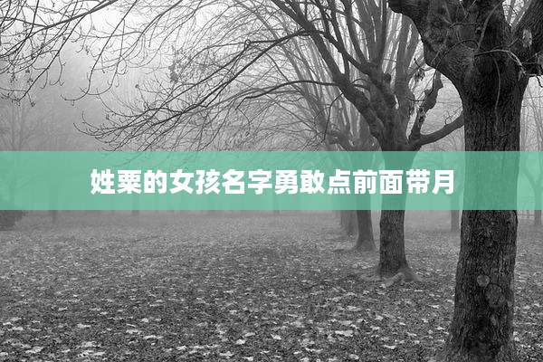 姓粟的女孩名字勇敢点前面带月