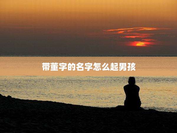 带董字的名字怎么起男孩