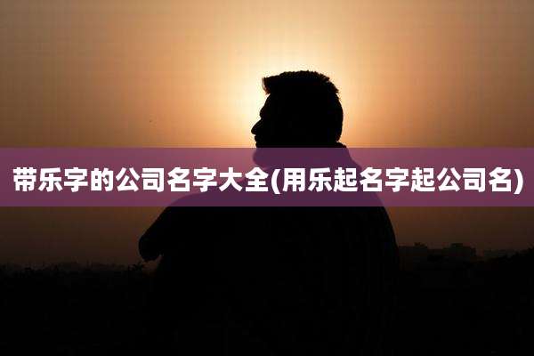 带乐字的公司名字大全(用乐起名字起公司名)