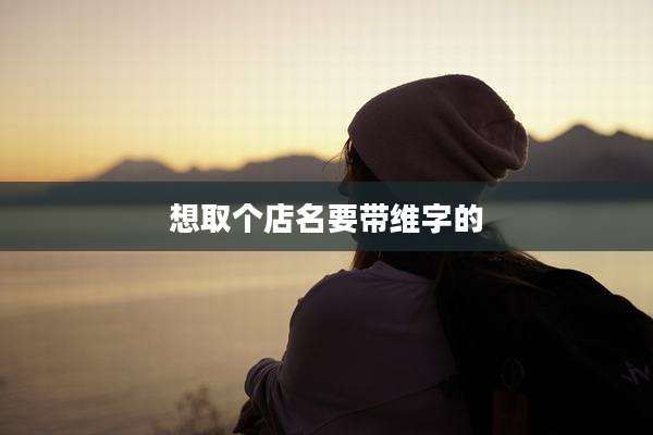 想取个店名要带维字的