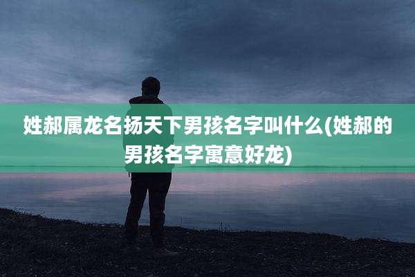姓郝属龙名扬天下男孩名字叫什么(姓郝的男孩名字寓意好龙)