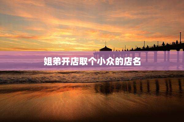 姐弟开店取个小众的店名