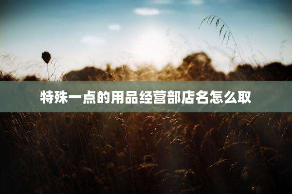 特殊一点的用品经营部店名怎么取