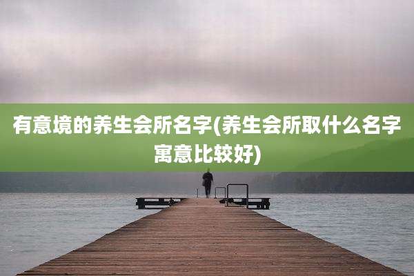 有意境的养生会所名字(养生会所取什么名字寓意比较好)