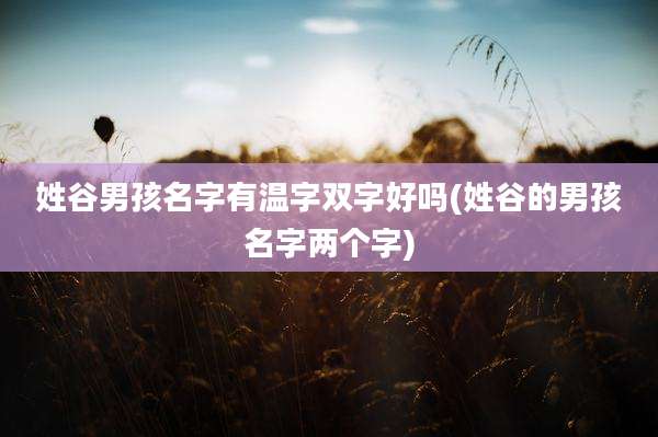 姓谷男孩名字有温字双字好吗(姓谷的男孩名字两个字)