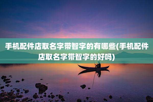 手机配件店取名字带智字的有哪些(手机配件店取名字带智字的好吗)