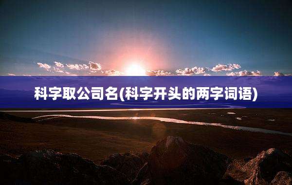 科字取公司名(科字开头的两字词语)