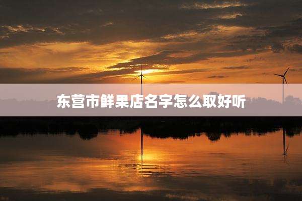 东营市鲜果店名字怎么取好听