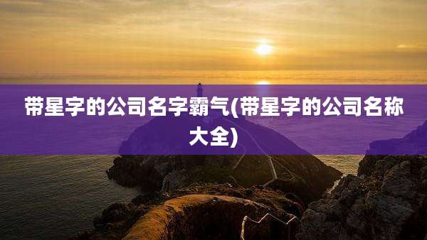 带星字的公司名字霸气(带星字的公司名称大全)