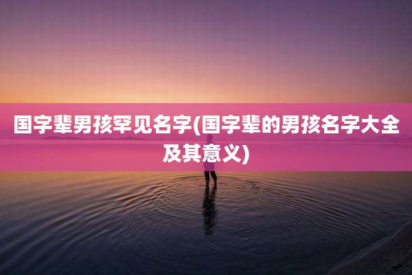 国字辈男孩罕见名字(国字辈的男孩名字大全及其意义)