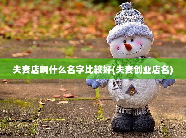 夫妻店叫什么名字比较好(夫妻创业店名)