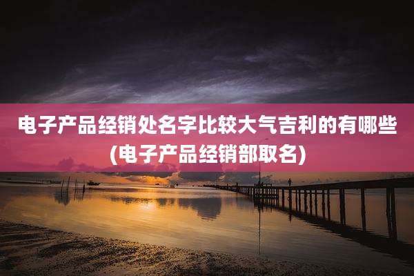 电子产品经销处名字比较大气吉利的有哪些(电子产品经销部取名)