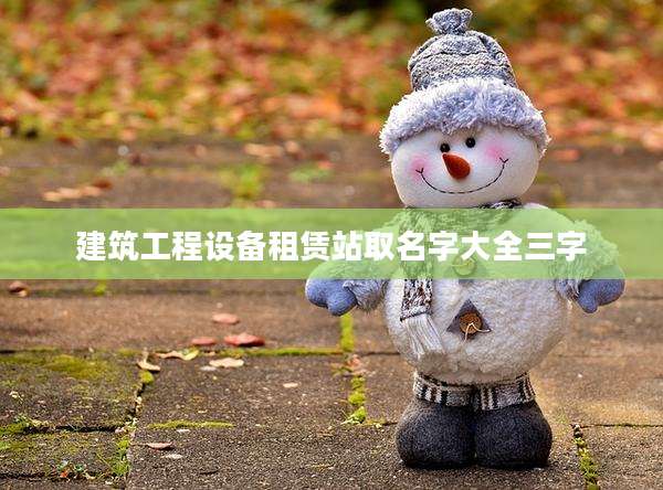 建筑工程设备租赁站取名字大全三字