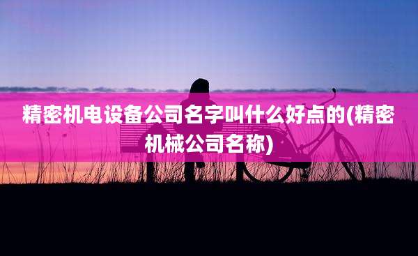 精密机电设备公司名字叫什么好点的(精密机械公司名称)