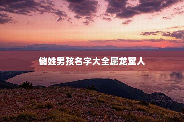 储姓男孩名字大全属龙军人