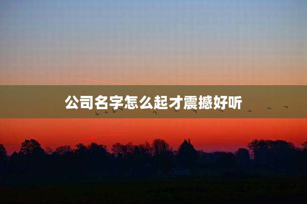 公司名字怎么起才震撼好听