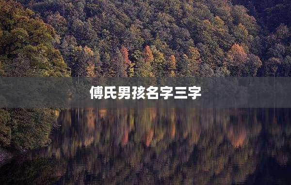 傅氏男孩名字三字