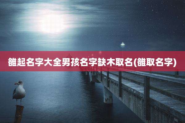 雒起名字大全男孩名字缺木取名(雒取名字)
